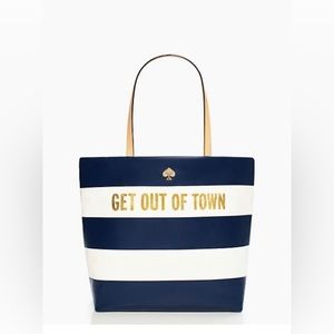 NWT KATE SPADE NEW YORK Get Out Of Town Canvas Tote Bag